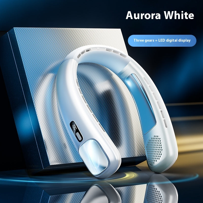 USB Rechargeable Portable Neck Fan – Silent Bladeless Outdoor Cooling Fan