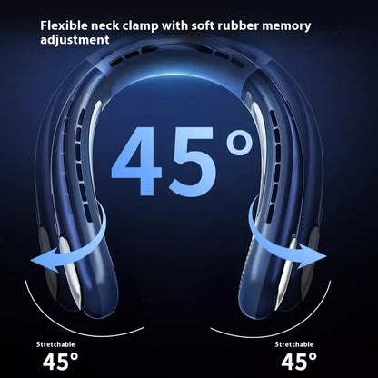 USB Rechargeable Portable Neck Fan – Silent Bladeless Outdoor Cooling Fan