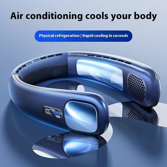 USB Rechargeable Portable Neck Fan – Silent Bladeless Outdoor Cooling Fan