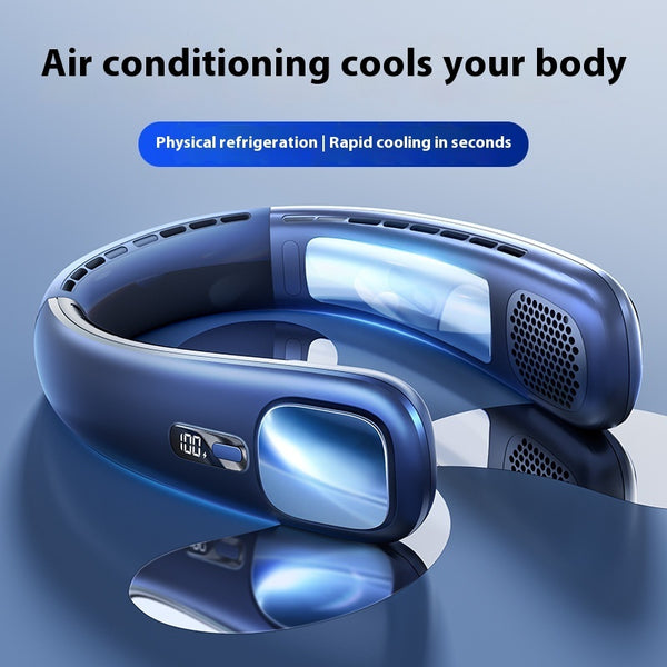 USB Rechargeable Portable Neck Fan – Silent Bladeless Outdoor Cooling Fan
